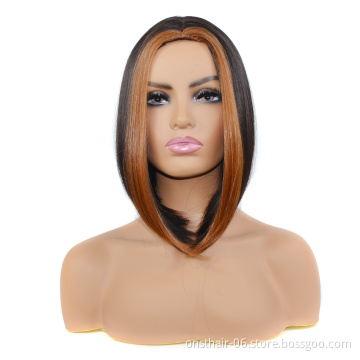 MYZYR wholesale women gradient color short hair bob wig cheap hair high quality synthetic hair